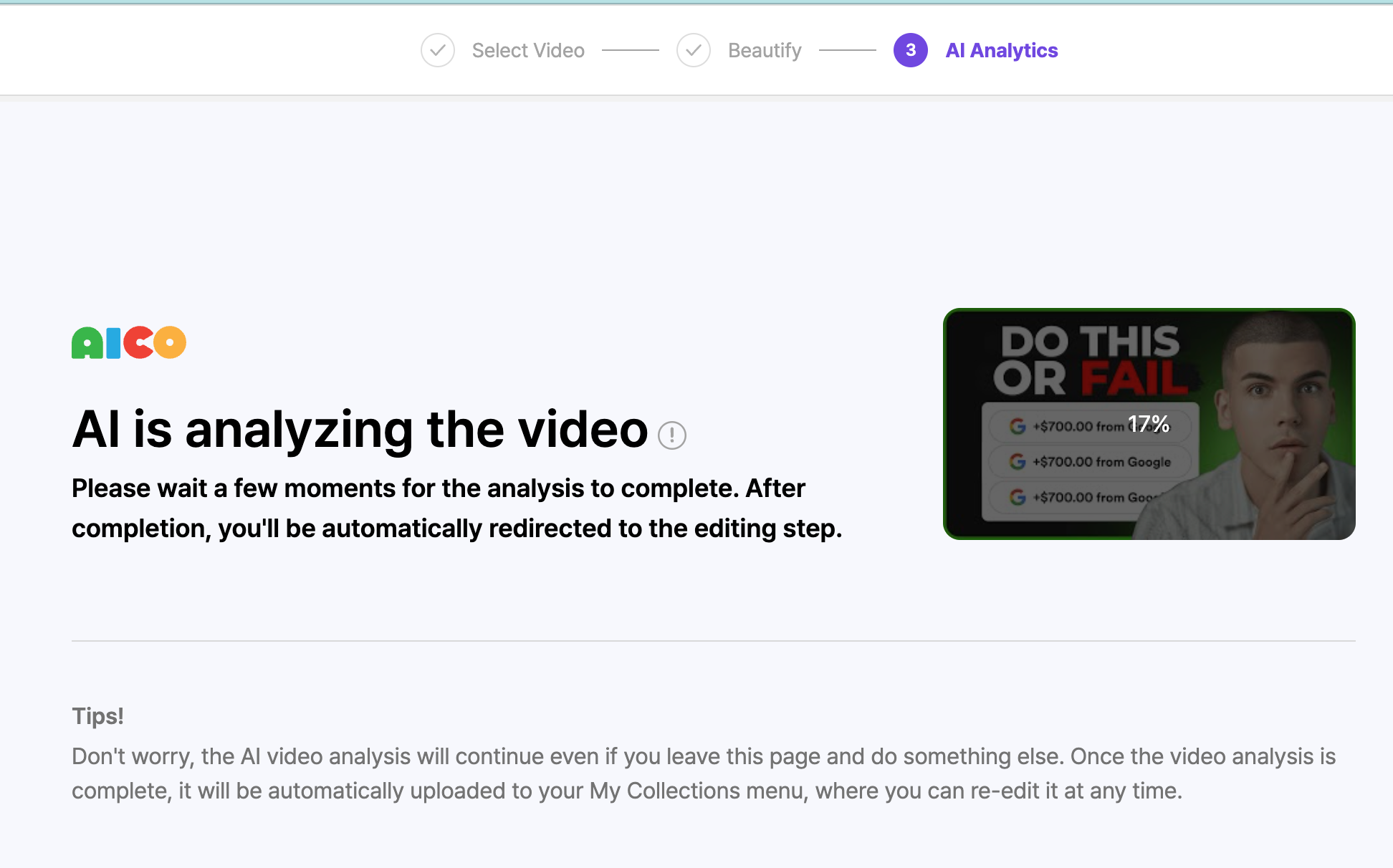 AICO - Insert a youtube URL and automatically convert it to a Shorts video